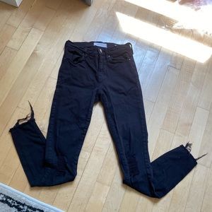 Black Ankle Distressed Jeans